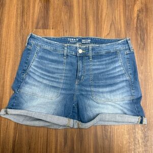 Torrid Women's Blue Denim Boyfriend Shorts Plus Size 16